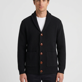 Gilet En Maille Gaufrée À Col Châle Pour Hommes