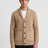 Gilet En Maille Gaufrée À Col Châle Pour Hommes