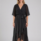 Robe Midi Élégante Drapée Pour Femmes