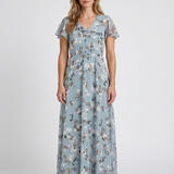 Robe Maxi Fleurie En Mousseline Pour Femmes