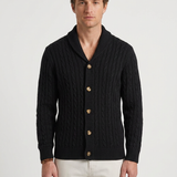 Gilet En Maille Dense À Col Châle Pour Hommes