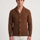 Gilet En Maille Dense À Col Châle Pour Hommes