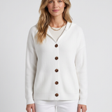Cardigan En Coton À Boutons Contrastés Pour Femmes