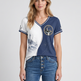 T-Shirt À Col V Et Imprimé Celtique Pour Femmes