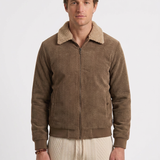 Veste Côtelée Zippée À Col Sherpa Pour Hommes