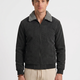Veste Côtelée Zippée À Col Sherpa Pour Hommes