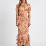 Robe Maxi Fluide À Col Montant Pour Femmes
