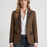 Blazer Structuré À Empiècements Chevron Pour Femmes