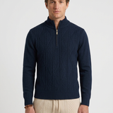 Pull Texturé Demi-Zip Pour Hommes