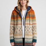 Manteau Cardigan À Capuche Et Motif Artistique Pour Femmes
