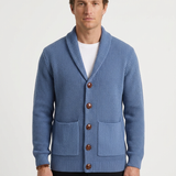 Gilet En Maille Gaufrée À Col Châle Pour Hommes