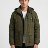Veste Utilitaire En Coton Doublée Polaire Pour Hommes