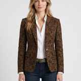Blazer Ajusté À Motif Jacquard Pour Femmes