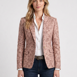 Blazer Ajusté À Motif Jacquard Pour Femmes