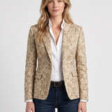 Blazer Ajusté À Motif Jacquard Pour Femmes
