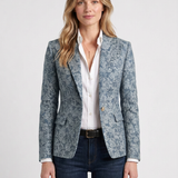Blazer Ajusté À Motif Jacquard Pour Femmes