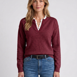 Pull À Col En Dentelle Toucher Cachemire Pour Femmes