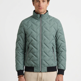 Doudoune Matelassée À Chevrons Et Col Montant Pour Hommes