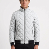 Doudoune Matelassée À Chevrons Et Col Montant Pour Hommes