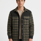 Veste À Carreaux Et Empiècements Contrastants Pour Hommes