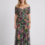 Robe Maxi Drapée À Col V Pour Femmes