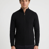 Pull Texturé Demi-Zip Pour Hommes