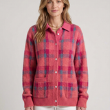 Cardigan Doux À Carreaux Pour Femmes