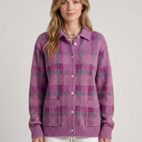 Cardigan Doux À Carreaux Pour Femmes