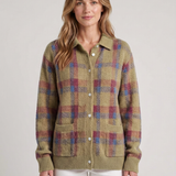 Cardigan Doux À Carreaux Pour Femmes