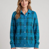 Cardigan Doux À Carreaux Pour Femmes