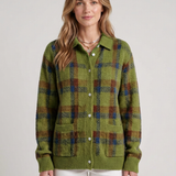 Cardigan Doux À Carreaux Pour Femmes
