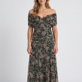 Robe Midi Décontractée À Épaules Dénudées Pour Femmes