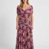 Robe Midi Décontractée À Épaules Dénudées Pour Femmes
