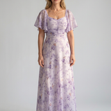 Robe Midi À Manches Volantes Pour Femmes