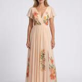 Robe Maxi Florale Plissée Pour Femmes
