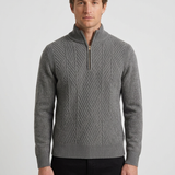 Pull Texturé Demi-Zip Pour Hommes