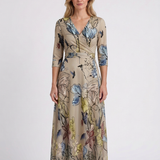 Robe Midi Croisée À Col Pour Femmes