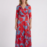 Robe Midi Croisée À Col Pour Femmes