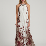 Robe Maxi Blanche Plissée Pour Femmes