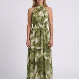 Robe Midi Froncée À Col Halter Pour Femmes