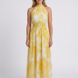 Robe Midi Froncée À Col Halter Pour Femmes