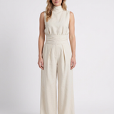 Ensemble Deux Pièces Bambou-Lin À Pantalon Large Pour Femmes