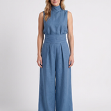 Ensemble Deux Pièces Bambou-Lin À Pantalon Large Pour Femmes