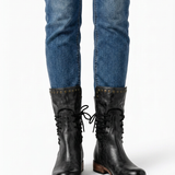 Bottines Lacées À Semelle Robuste Pour Femmes