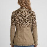Veste Léopard Dégradée À Volants Pour Femmes