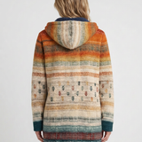 Manteau Cardigan À Capuche Et Motif Artistique Pour Femmes