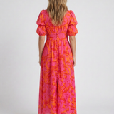 Robe Midi À Manches Bouffantes Pour Femmes