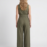 Ensemble Deux Pièces Bambou-Lin À Pantalon Large Pour Femmes