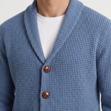 Gilet En Maille Gaufrée À Col Châle Pour Hommes