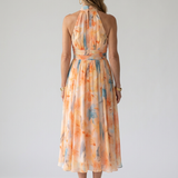 Robe Midi Fluide À Col Halter Pour Femmes